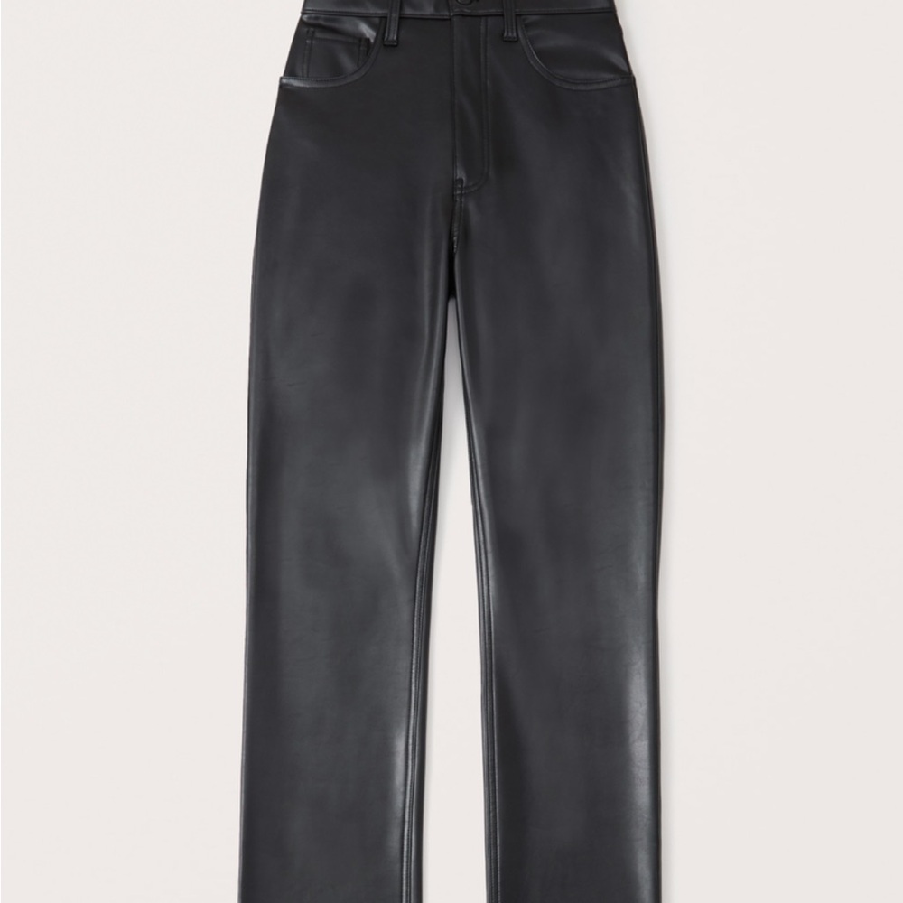 Abercrombie & Fitch Shiny Black Leather Pants